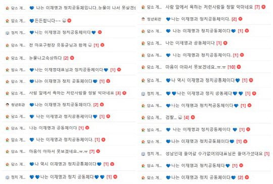 <이재명 더불어민주당 대표 팬 카페 '재명이네 마을'>